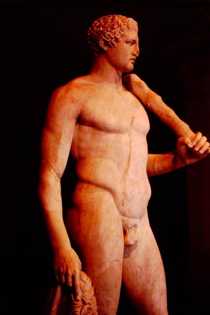 Getty Villa, Malibu, Spring 1982. Male statue. Photo by Stanley A. Jashemski.
Source: The Wilhelmina and Stanley A. Jashemski archive in the University of Maryland Library, Special Collections (See collection page) and made available under the Creative Commons Attribution-Non Commercial License v.4. See Licence and use details.
J80f0400